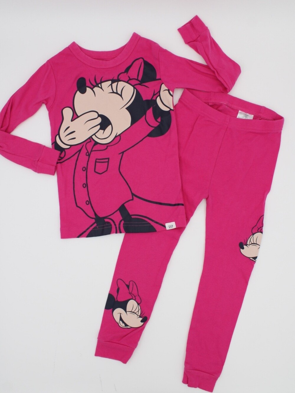 GAP Girls Minnie Mouse 2pc Pajama Set Pink Navy Size 4